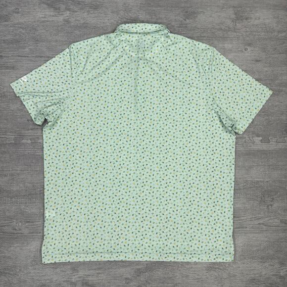 2 Johnnie-O Men XXL Performance Polo Shirt Avocado Cocktail Print Peterbilt - Picture 9 of 16